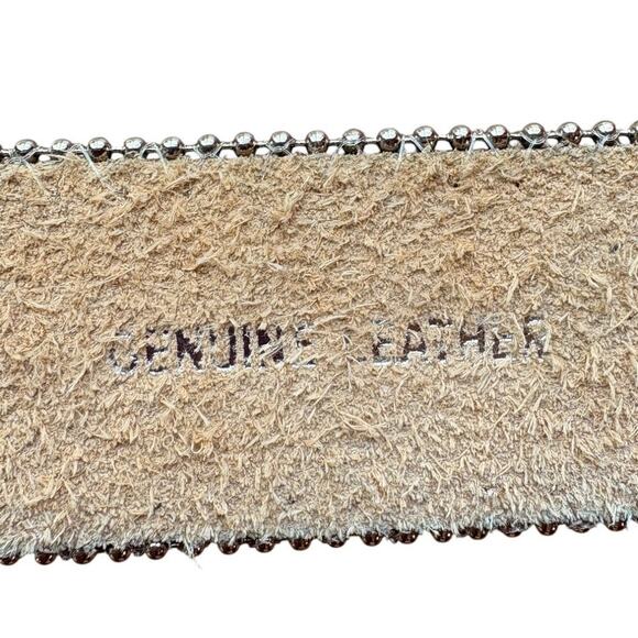 Nacona Black Calfskin Western Big Buckle Bling Belt w Rhinestones size M - Picture 7 of 13